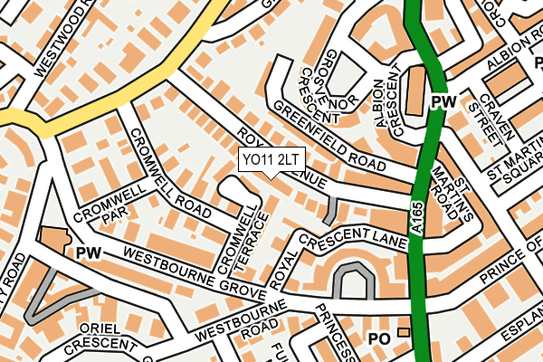 YO11 2LT map - OS OpenMap – Local (Ordnance Survey)