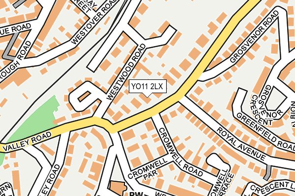 YO11 2LX map - OS OpenMap – Local (Ordnance Survey)
