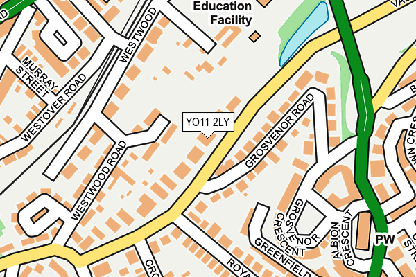 YO11 2LY map - OS OpenMap – Local (Ordnance Survey)
