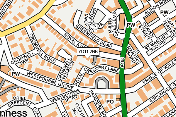 YO11 2NB map - OS OpenMap – Local (Ordnance Survey)