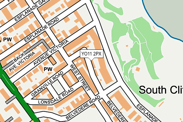 YO11 2PX map - OS OpenMap – Local (Ordnance Survey)