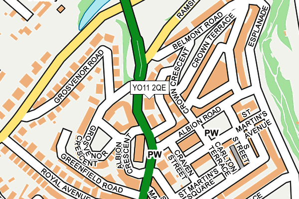 YO11 2QE map - OS OpenMap – Local (Ordnance Survey)