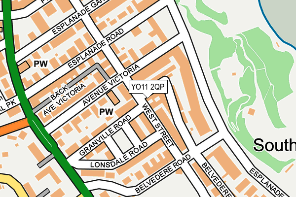YO11 2QP map - OS OpenMap – Local (Ordnance Survey)