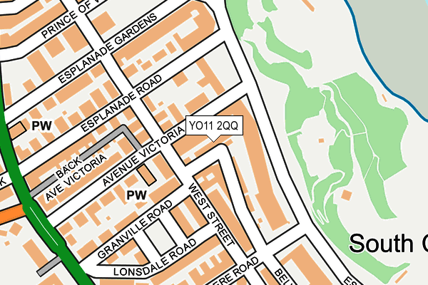YO11 2QQ map - OS OpenMap – Local (Ordnance Survey)