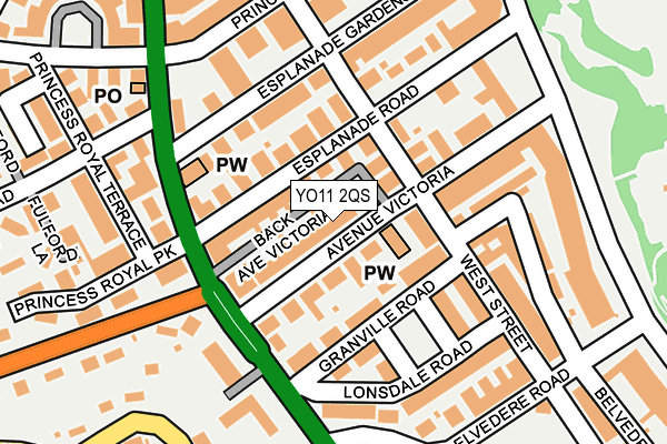 YO11 2QS map - OS OpenMap – Local (Ordnance Survey)