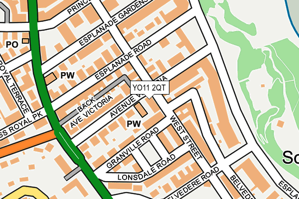 YO11 2QT map - OS OpenMap – Local (Ordnance Survey)