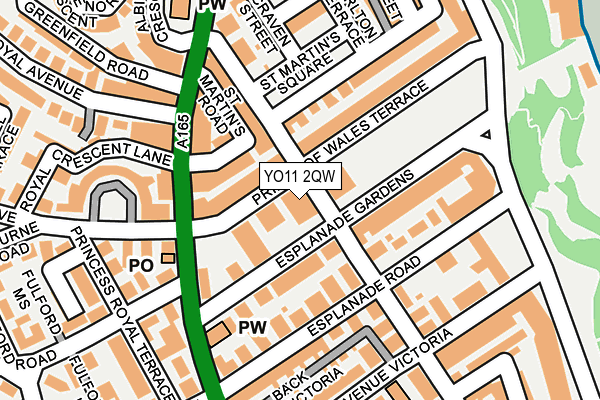 YO11 2QW map - OS OpenMap – Local (Ordnance Survey)