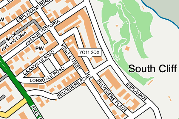 YO11 2QX map - OS OpenMap – Local (Ordnance Survey)