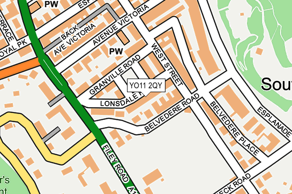 YO11 2QY map - OS OpenMap – Local (Ordnance Survey)