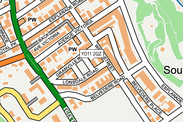 YO11 2QZ map - OS OpenMap – Local (Ordnance Survey)