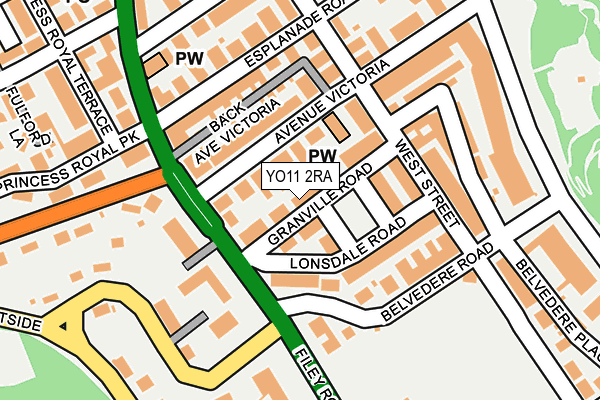 YO11 2RA map - OS OpenMap – Local (Ordnance Survey)