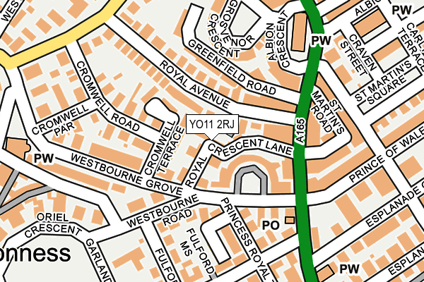 YO11 2RJ map - OS OpenMap – Local (Ordnance Survey)