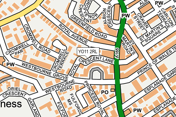 YO11 2RL map - OS OpenMap – Local (Ordnance Survey)