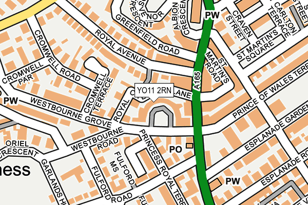 YO11 2RN map - OS OpenMap – Local (Ordnance Survey)