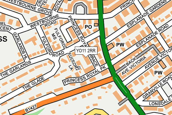 YO11 2RR map - OS OpenMap – Local (Ordnance Survey)