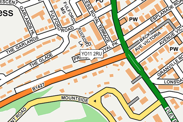 YO11 2RU map - OS OpenMap – Local (Ordnance Survey)