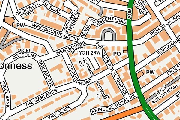 YO11 2RW map - OS OpenMap – Local (Ordnance Survey)