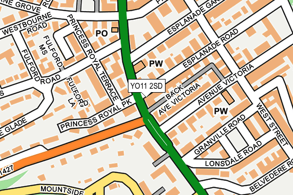 YO11 2SD map - OS OpenMap – Local (Ordnance Survey)