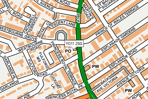 YO11 2SG map - OS OpenMap – Local (Ordnance Survey)