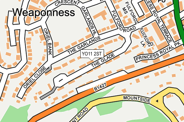 YO11 2ST map - OS OpenMap – Local (Ordnance Survey)