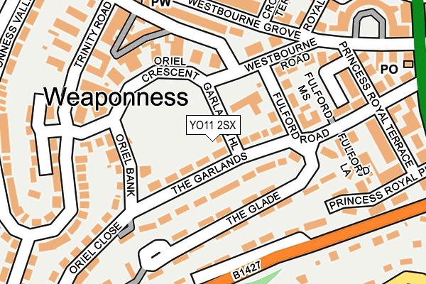 YO11 2SX map - OS OpenMap – Local (Ordnance Survey)