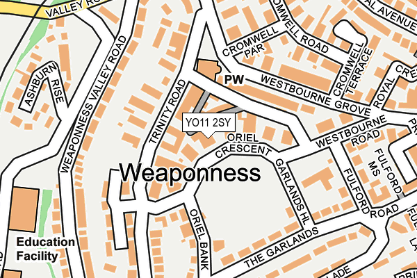 YO11 2SY map - OS OpenMap – Local (Ordnance Survey)
