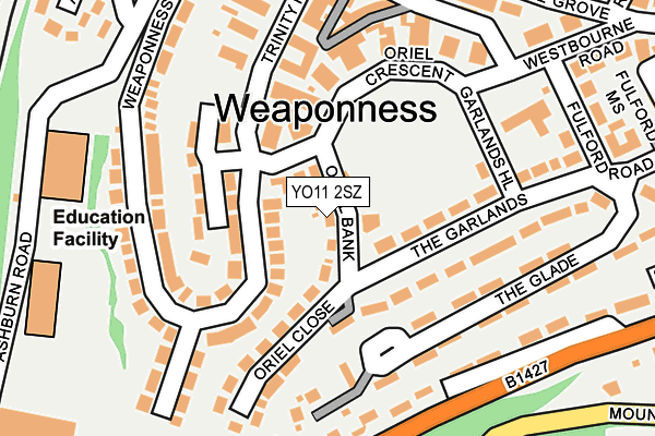 YO11 2SZ map - OS OpenMap – Local (Ordnance Survey)