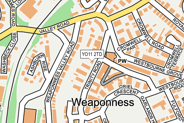 YO11 2TD map - OS OpenMap – Local (Ordnance Survey)