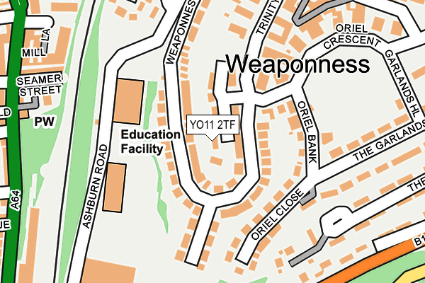 YO11 2TF map - OS OpenMap – Local (Ordnance Survey)
