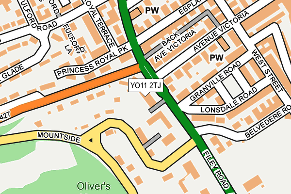YO11 2TJ map - OS OpenMap – Local (Ordnance Survey)
