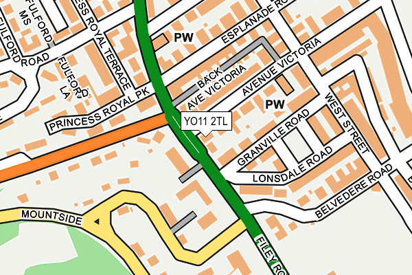 YO11 2TL map - OS OpenMap – Local (Ordnance Survey)