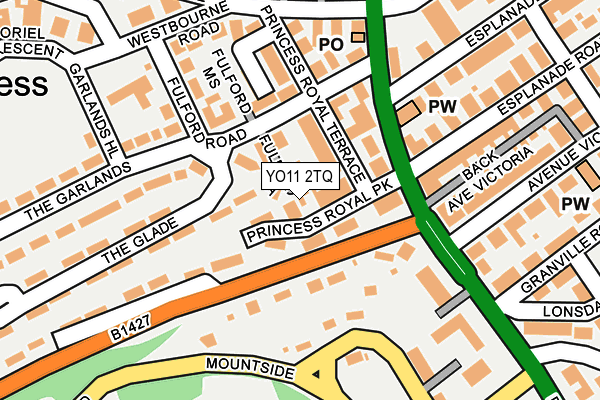 YO11 2TQ map - OS OpenMap – Local (Ordnance Survey)