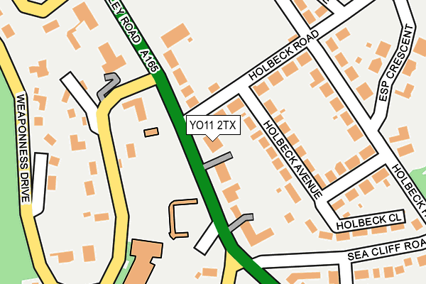 YO11 2TX map - OS OpenMap – Local (Ordnance Survey)
