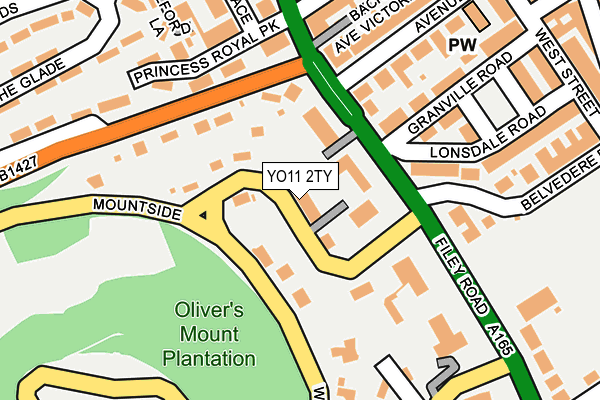 YO11 2TY map - OS OpenMap – Local (Ordnance Survey)