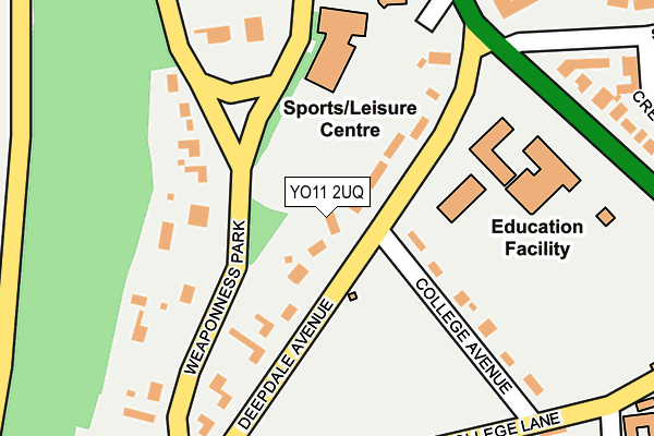 YO11 2UQ map - OS OpenMap – Local (Ordnance Survey)