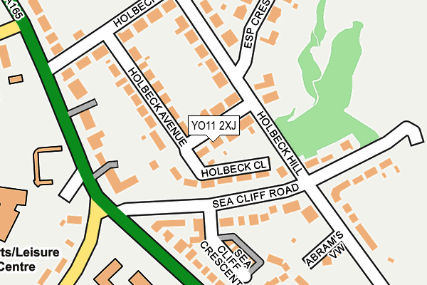 YO11 2XJ map - OS OpenMap – Local (Ordnance Survey)