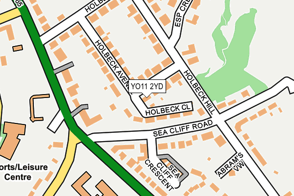 YO11 2YD map - OS OpenMap – Local (Ordnance Survey)