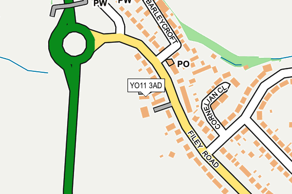 YO11 3AD map - OS OpenMap – Local (Ordnance Survey)