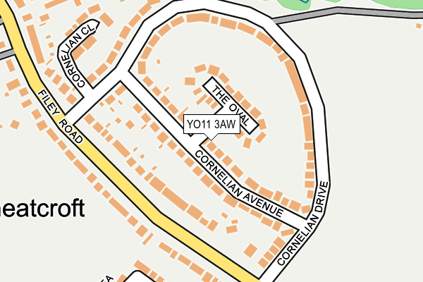 YO11 3AW map - OS OpenMap – Local (Ordnance Survey)