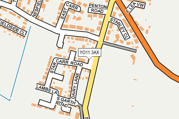 YO11 3AX map - OS OpenMap – Local (Ordnance Survey)