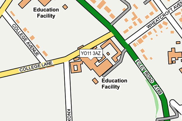 YO11 3AZ map - OS OpenMap – Local (Ordnance Survey)