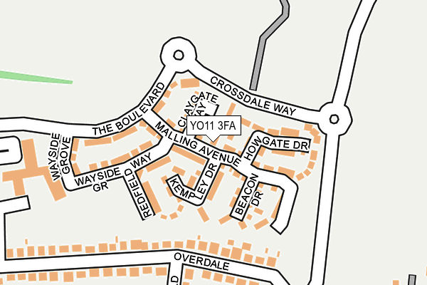 YO11 3FA map - OS OpenMap – Local (Ordnance Survey)