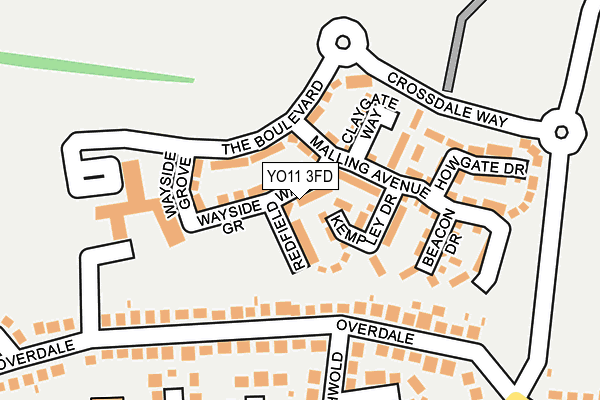 YO11 3FD map - OS OpenMap – Local (Ordnance Survey)