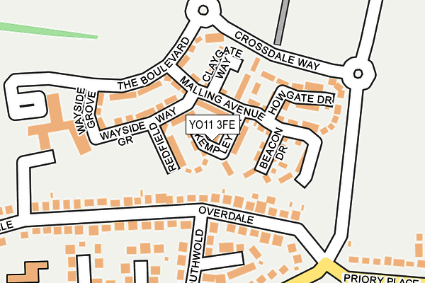 YO11 3FE map - OS OpenMap – Local (Ordnance Survey)