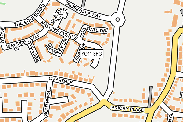 YO11 3FG map - OS OpenMap – Local (Ordnance Survey)