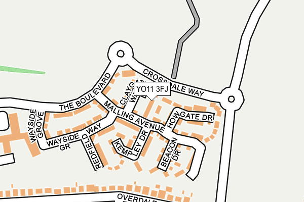YO11 3FJ map - OS OpenMap – Local (Ordnance Survey)