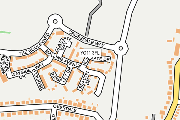 YO11 3FL map - OS OpenMap – Local (Ordnance Survey)