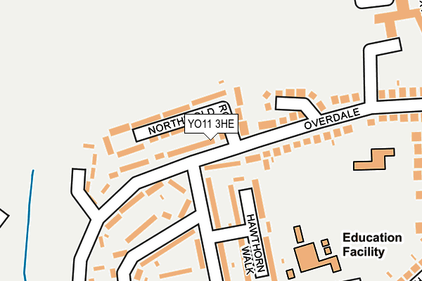 YO11 3HE map - OS OpenMap – Local (Ordnance Survey)