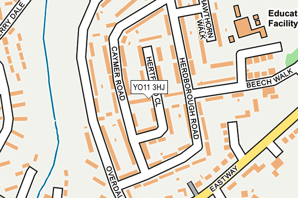 YO11 3HJ map - OS OpenMap – Local (Ordnance Survey)