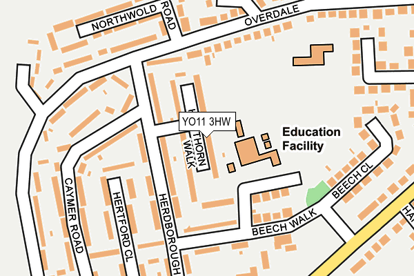 YO11 3HW map - OS OpenMap – Local (Ordnance Survey)